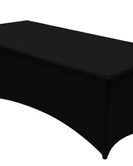 Black Rectangle Spandex Table Cover – 6 foot table